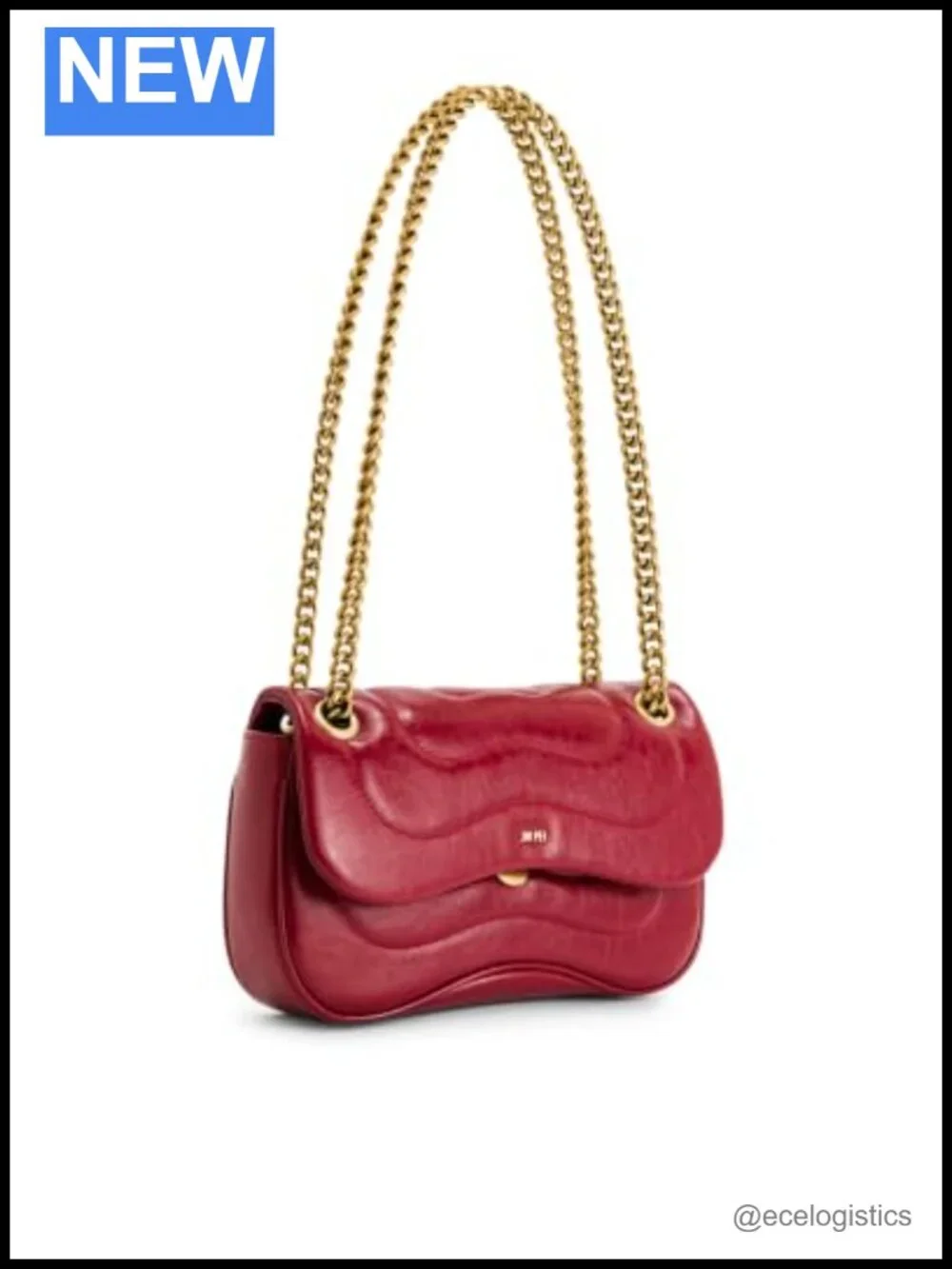 Vegan Leather Quilted Chain Crossbody Purse Push Lock Designer